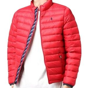 Polo Ralph Lauren boy's Red down Packable puffer signature pony logo Sz XL 18/20